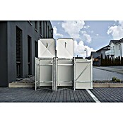 Hide Mülltonnenbox (80,7 x 139,4 x 115,2 cm, Passend für: 2 Mülltonnen 180 - 240 l, Kunststoff, Grau)