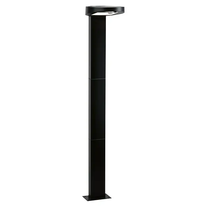 Paulmann Solarleuchte Ryse1,2 W, Anthrazit, Höhe: 79,6 cm - Schwarze Pollerleuchte mit einem runden Kopf, die ein modernes und elegantes Design für Außenbereiche bietet. Die Leuchte spendet angenehmes Licht.