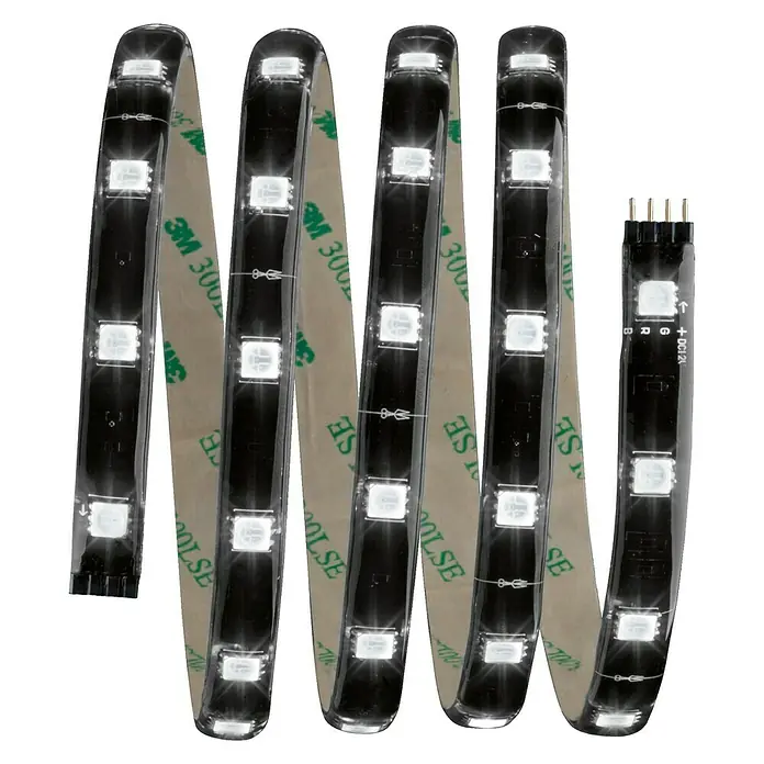 Paulmann Tira LED YourLED set básico RGB - Largo: 1,5 m, Color de luz: RGB, 10 W, 275 lm - Tira LED con adhesivo y conector para iluminación ambiental e instalación fácil.