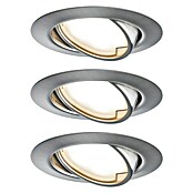 Paulmann LED-Einbauleuchten-Set (5 W, Eisen gebürstet, Durchmesser: 9 cm, 3 Stk.)