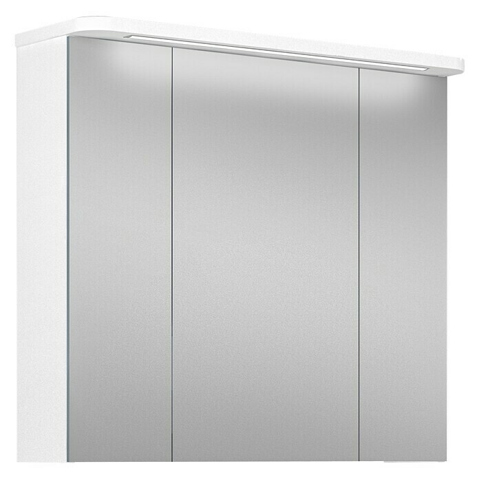 Riva LED-Spiegelschrank Toto (B x H: 81 x 72,2 cm, Mit Beleuchtung, Spanplatte, Weiß)