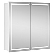 Riva Armario con espejo LED (An x Al: 72 x 69,6 cm, Con iluminación, Tablero de aglomerado, Blanco)