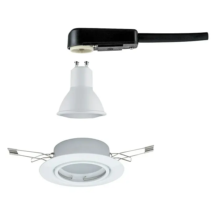 Paulmann LED-Einbauleuchte Base - 5 W, Weiß, Warmweiß - Innenarchitektur-Elemente: Ausgebaute Deckenleuchte mit Lampe und Befestigungselementen. Diese Leuchte bietet eine moderne und elegante Beleuchtung.