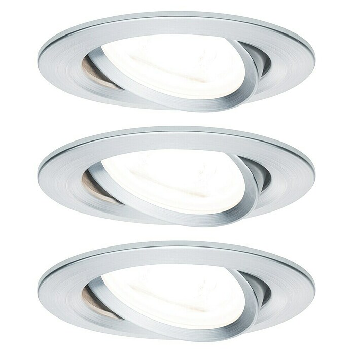 Paulmann LED-Einbauleuchten-Set (6,5 W, Aluminium, Durchmesser: 8,4 cm, GU10)