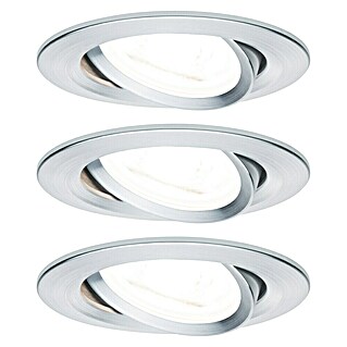 Paulmann Set de focos LED empotrables Diseño discreto (6,5 W, Aluminio, 3 ud., Blanco cálido)