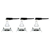 Paulmann LED-Einbauleuchten-Set (6,5 W, Eisen gebürstet, Durchmesser: 7,8 cm, 3 Stk., IP44)