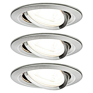 Paulmann LED-Einbauleuchten-Set Nova (6,5 W, Eisen gebürstet, 3 Stk., Warmweiß)