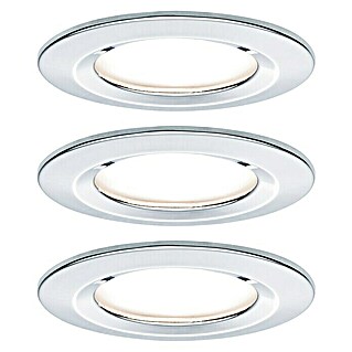 Paulmann LED-Einbauleuchten-Set Nova (6,5 W, Chrom, 3 Stk., Warmweiß, Durchmesser: 7,8 cm, IP44)