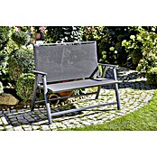 Sunfun Maja Banco de jardín 2 plazas (An x Pr x Al: 120 x 44 x 70 cm, Antracita, Abatible)