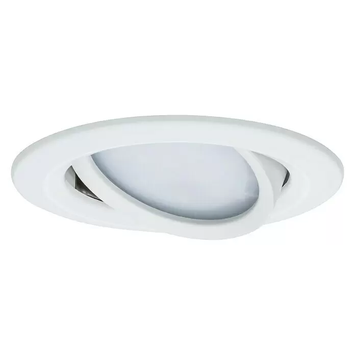 Paulmann Downlight empotrable LED redondo Nova Plus Coin - 6,8 W, Ø x Al: 8,4 x 4,5 cm, Blanco, Blanco cálido - Foco LED empotrable redondo, blanco y orientable.