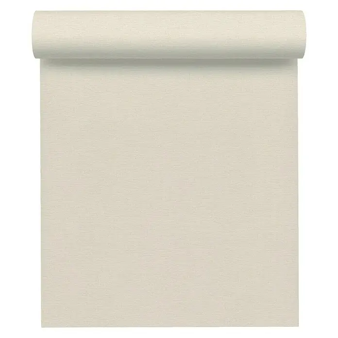 A.S. Création Ethnic Origin Vliestapete I - Creme, Uni, 10,05 x 0,53 m - Bild einer beigen Tapetenrolle. Perfekt für die Gestaltung eines eleganten und ruhigen Raumes.