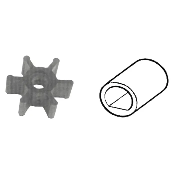 CEF Impeller 500100 GX - Ø x L: 39,6 x 18,94 mm, Wellendurchmesser: 9,45 mm - Nahaufnahme von Zahnrad und Rohrstutzen mit Dichtung, Bauteile für Maschinen oder Anlagen.
