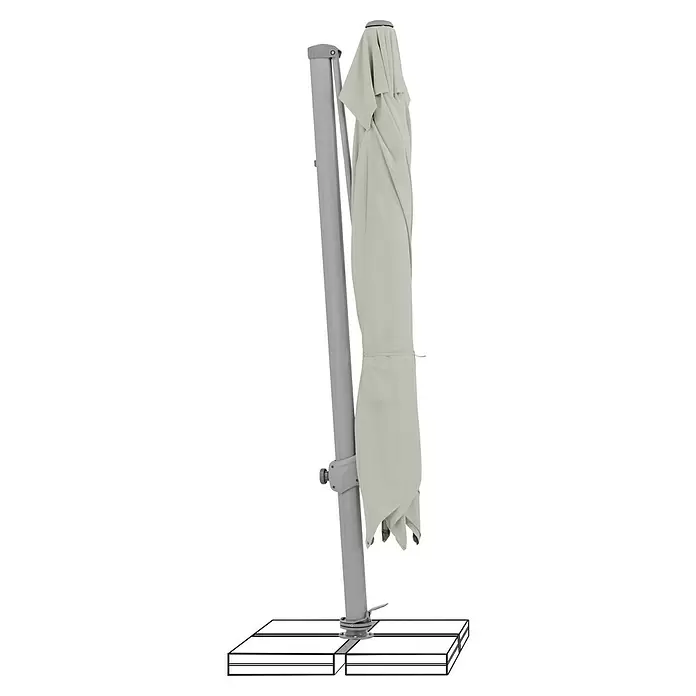 Suncomfort Ampelschirm VarioflexHellgrau, Bespannungsmaß (L x B): 300 x 300 cm
