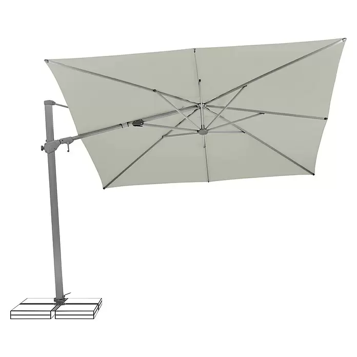 Suncomfort Ampelschirm VarioflexHellgrau, Bespannungsmaß (L x B): 300 x 300 cm