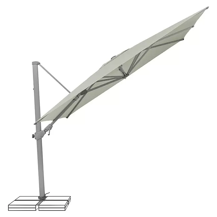 Suncomfort Ampelschirm VarioflexHellgrau, Bespannungsmaß (L x B): 300 x 300 cm