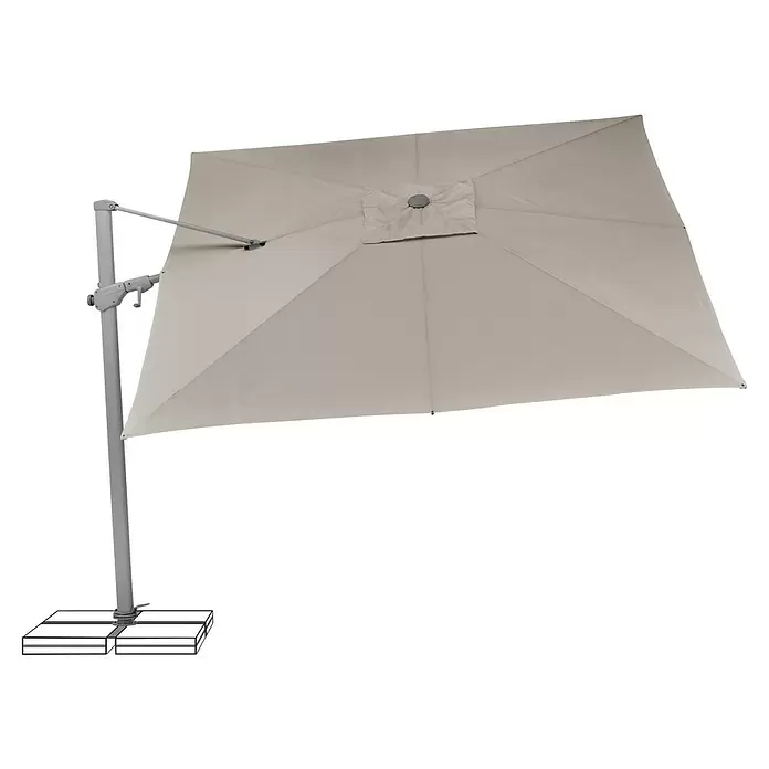 Suncomfort Ampelschirm VarioflexLight Taupe, Bespannungsmaß (L x B): 300 x 300 cm