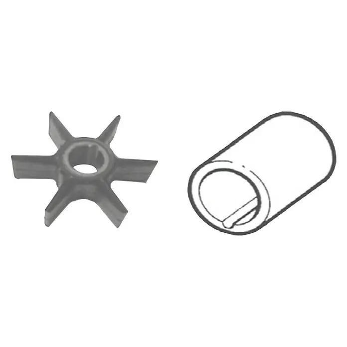 CEF Impeller 500378 - Ø x L: 78,2 x 25,15 mm, Wellendurchmesser: 19,25 mm - Bild einer Impellerpumpe mit einer schwarzen Hintergrund. Es zeigt die Bauteile einer Impellerpumpe.