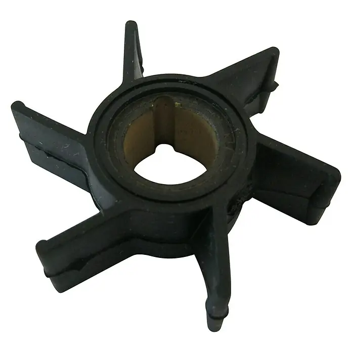 CEF Impeller 500387 - Ø x L: 48 x 15 mm, Wellendurchmesser: 13,2 mm - Eine schwarze Impellerpumpe mit sechs Schaufeln, ideal für den Einsatz in verschiedenen Pumpenanwendungen.