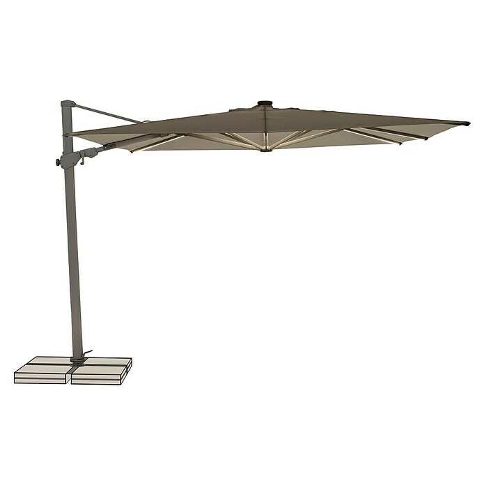 Suncomfort Ampelschirm Varioflex Solar (Light Taupe, Bespannungsmaß (L x B): 300 x 300 cm) | BAUHAUS