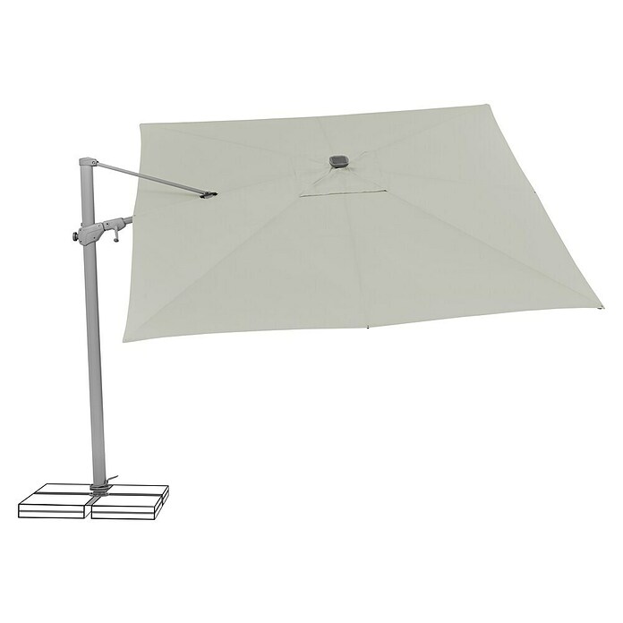 Suncomfort Ampelschirm Varioflex Solar (Hellgrau, Bespannungsmaß (L x B): 300 x 300 cm) | BAUHAUS