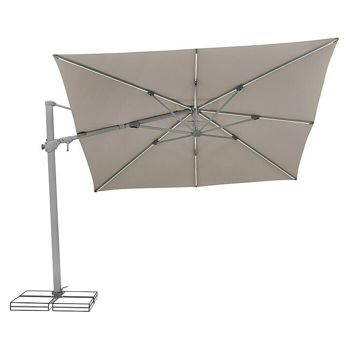 Suncomfort Ampelschirm Varioflex Solar (Light Taupe, Bespannungsmaß (L x B): 300 x 300 cm) | BAUHAUS