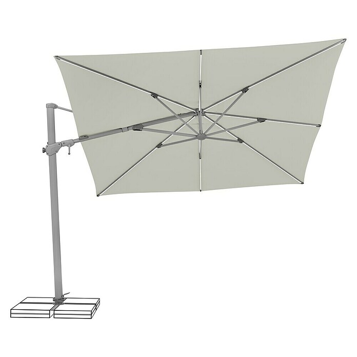 Suncomfort Ampelschirm Varioflex Solar (Hellgrau, Bespannungsmaß (L x B): 300 x 300 cm) | BAUHAUS