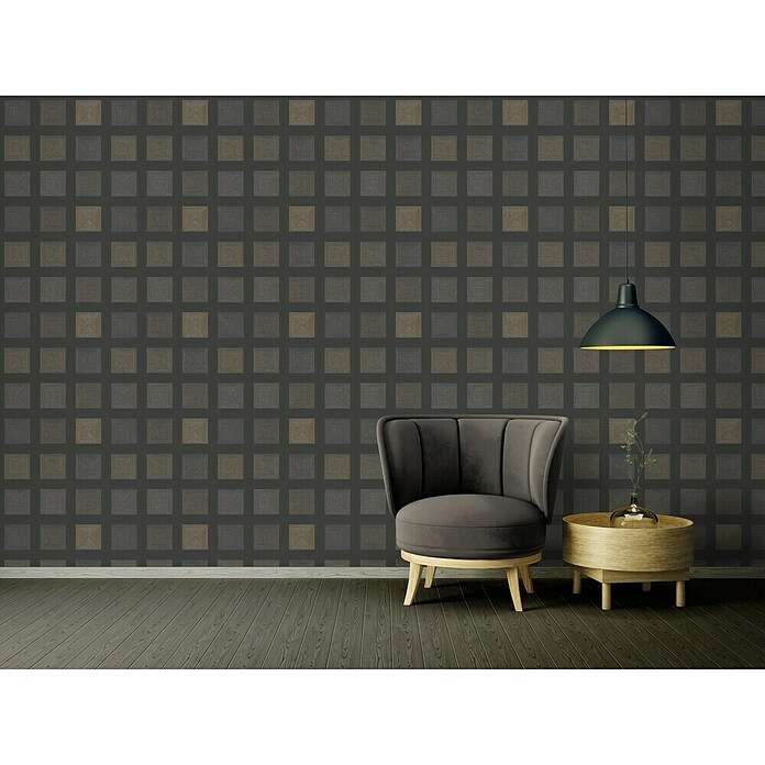 AS Creation Ethnic Origin Vliestapete (Metallic/Schwarz, Grafisch, 10,05 x 0,53 m)