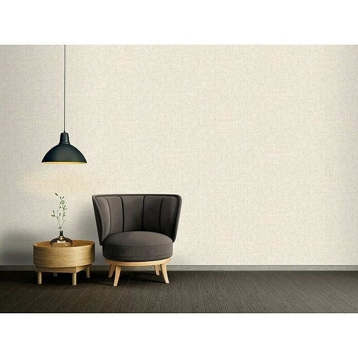 AS Creation Greenery Vliestapete (Creme/Beige, Uni, 10,05 x 0,53 m)