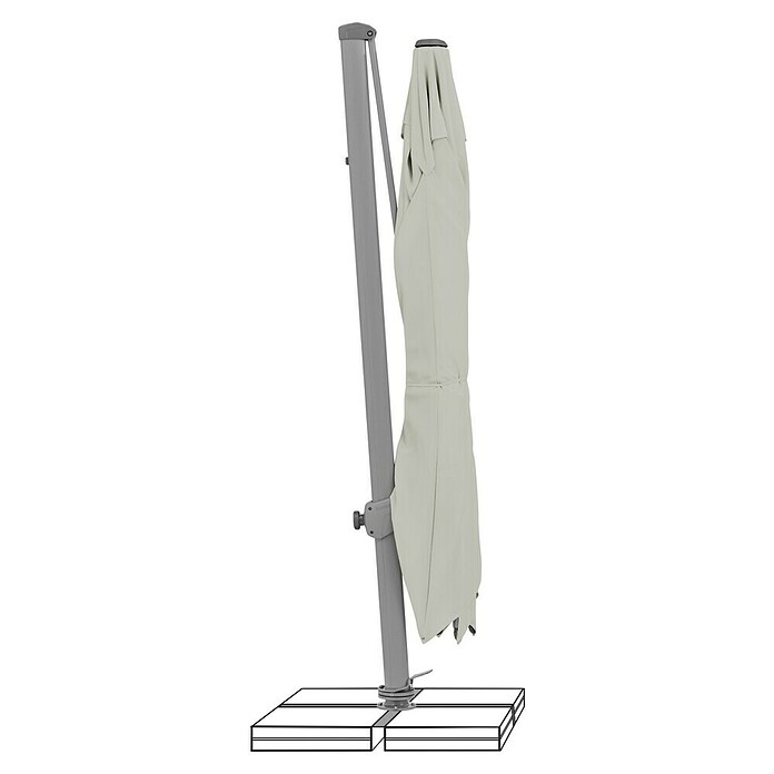 Suncomfort Ampelschirm Varioflex (Hellgrau, Bespannungsmaß (L x B): 330 x 270 cm) | BAUHAUS