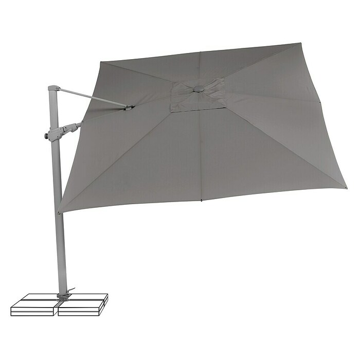 Suncomfort Ampelschirm Varioflex (Steingrau, Bespannungsmaß (L x B): 330 x 270 cm) | BAUHAUS