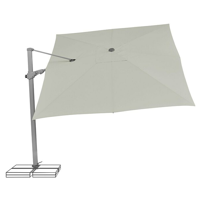 Suncomfort Ampelschirm Varioflex (Hellgrau, Bespannungsmaß (L x B): 330 x 270 cm) | BAUHAUS