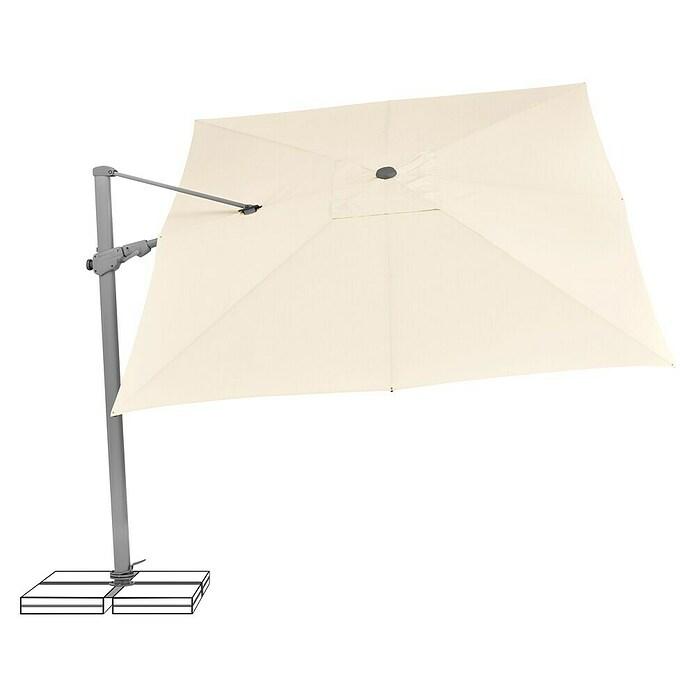 Suncomfort Ampelschirm Varioflex (Ecru, Bespannungsmaß (L x B): 330 x 270 cm) | BAUHAUS