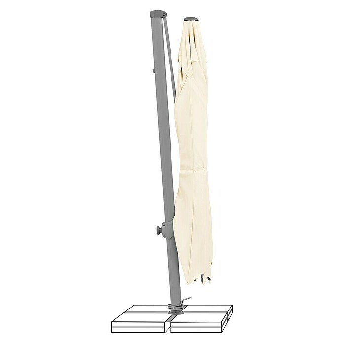 Suncomfort Ampelschirm Varioflex (Ecru, Bespannungsmaß (L x B): 330 x 270 cm) | BAUHAUS