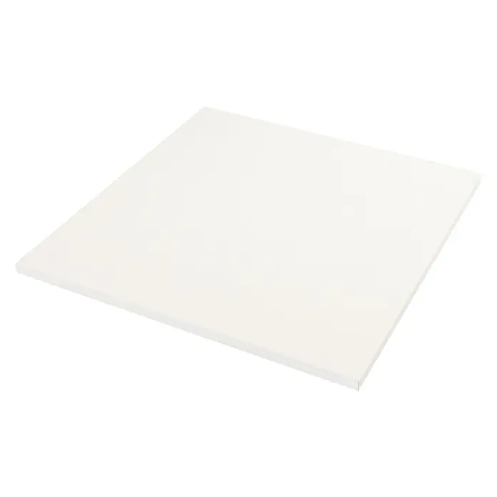 Tablero de mesa - Blanco, 80 cm x 80 cm x 25 mm - Vista superior de una lámina acrílica blanca y rectangular. Ideal para proyectos de manualidades y una base versátil para decoraciones.