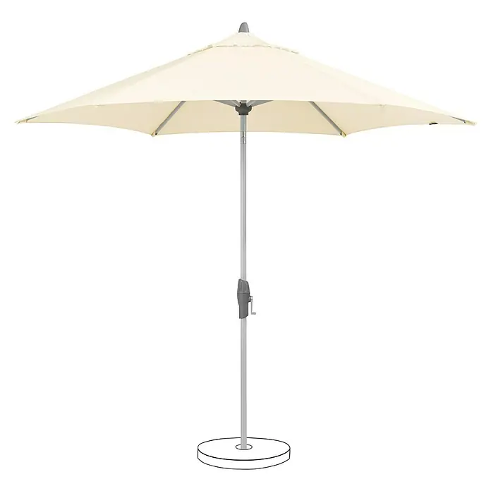 Suncomfort Marktschirm rund Shell Turn - Ecru, Durchmesser Bespannung: 330 cm - Sonnenschirm mit cremefarbenem Schirm und stabilem Ständer für den Garten oder die Terrasse. Perfekter Schutz vor der Sonne im Freien.