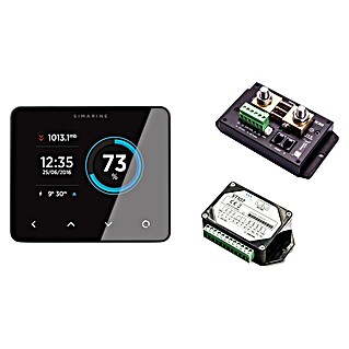 Batterie-Kontrollmonitor Simarine Pico Set Standard Aufbau (Geeignet für: Boote, Schwarz)