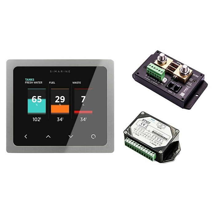 Batterie-Kontrollmonitor Simarine Pico Set Standard Einbau (Geeignet für: Boote, Silber) | BAUHAUS