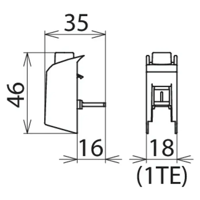 Anschlussklemme STAK 25 - 1 Stk. - Abbildung eines Gerätemaße-Diagramms mit Bemaßungen, die die Abmessungen des Produktes wiedergeben.