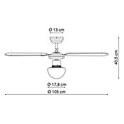 Globo Deckenventilator Champion (105 cm, Silber/Weiß, Max. Leistung: 60 W)