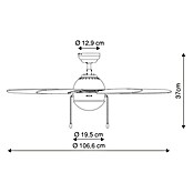 Globo Deckenventilator Wade (106,6 cm, Walnuss/Kirsche, Max. Leistung: 60 W, Energieeffizienzklasse: A++ bis E)