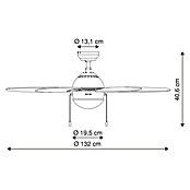 Globo Deckenventilator Azura (132 cm, Buche, 60 W)