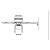 Globo Deckenventilator Ugo (76 cm, Buche/Graphit, Max. Leistung: 60 W)