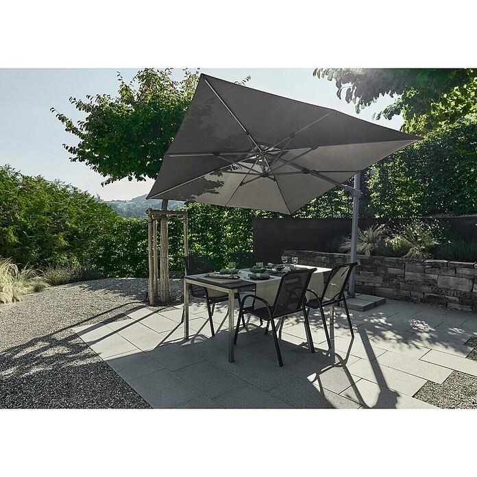 Suncomfort Ampelschirm Varioflex Solar (Light Taupe, Bespannungsmaß (L x B): 300 x 300 cm) | BAUHAUS