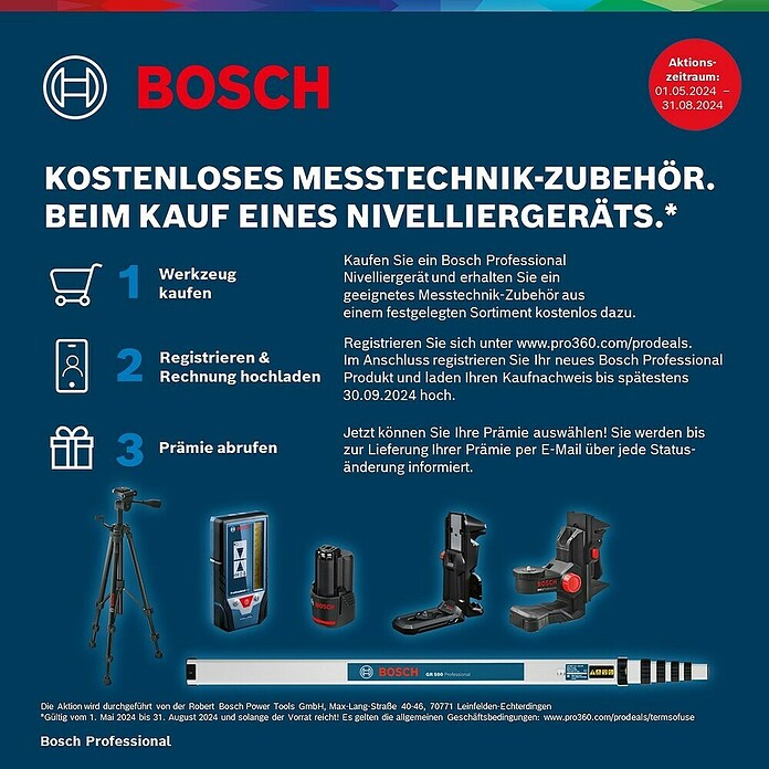 Bosch Professional Rotationslaser GRL 300 HV (Arbeitsbereich: Ø 60 m (ohne Empfänger))