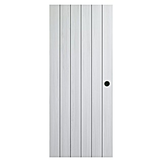 Puerta corredera de madera Eco Wood (82,5 x 203 cm, Blanco, Maciza aligerada, Con uñero)