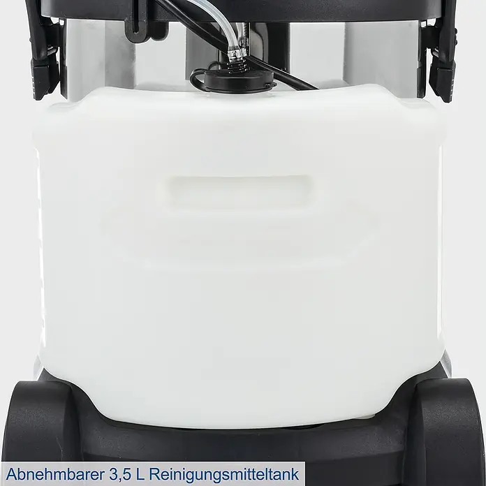 Scheppach Waschsauger SprayVac20 - 1.600 W, 20 l - Abnehmbarer 3,5 L Reinigungsmitteltank für eine einfache Reinigung und Wartung des Geräts. Praktisch für den täglichen Gebrauch.