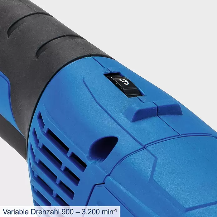 Scheppach Satiniermaschine MRS1300 - 1.300 W, 900 U/min - 3.200 U/min - Blau-schwarzes Elektrowerkzeug mit variablem Drehzahlregler.