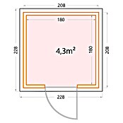 Telluria Metallgerätehaus Classico 2121 (Außenmaß inkl. Dachüberstand (B x T): 228 x 228 cm, Lichtgrau/Anthrazit, Stahl, Ohne Set) | BAUHAUS