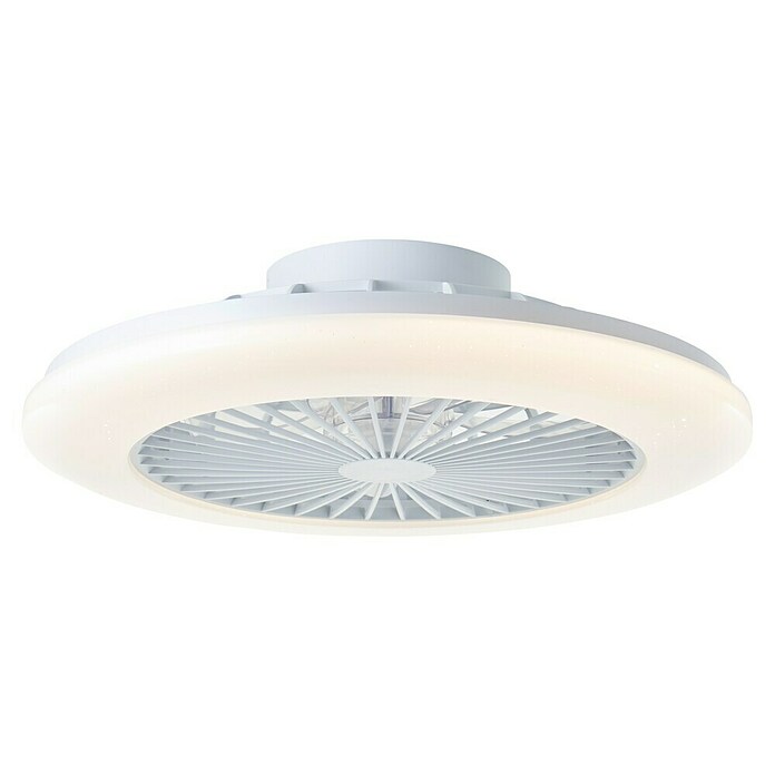 Brilliant Plafondventilator met LED verlichting (Wit, 48,5 cm) | BAUHAUS