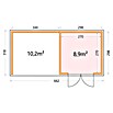 Telluria Metallgerätehaus Classico 3030 mit Lounge L links (Außenmaß inkl. Dachüberstand (B x T): 662 x 318 cm, Stahl, Weiß, Ohne Set) | BAUHAUS